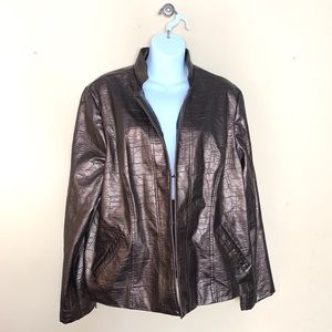 Chico’s brown hook and eye closure jacket